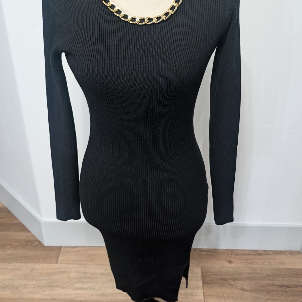 Chic Black Long Sleeve Dress
